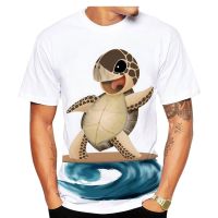 2022 Tshirts Cute Sea Turtle Print Tshirt Underwater World Turtle Shortsleeved Size 100% cotton T-shirt