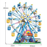 870Pcs City Friends Rotating Ferris Wheel Building Blocks Electric Blocks Bricks With Light Toys For Children Christmas Gifts