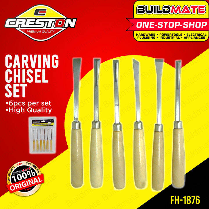 CRESTON 6 PCS High Quality Manual Wood Carving Hand Chisel Carving Tool