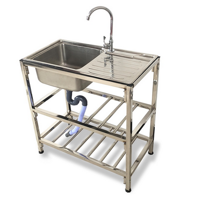 Stainless Steel Sink Kitchen Sink with Stand Platform Sink Single Sink ...