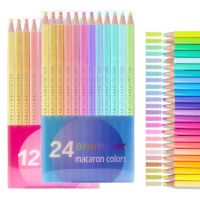 Brutfuner 12/24 Colors Macaron Colored Pencils Professional Pastel Drawing Pencils Colour Pencils Art Supplies For Artist Drawing Drafting