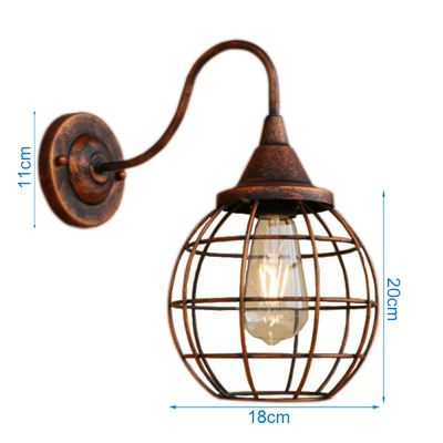 Industrial Vintage LED Wall Light Retro Loft Wall Lamps E27 Iron Lampshade Cage Guard Sconce Indoor Lights Lighting Wandlamp