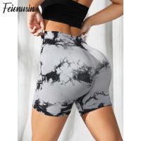 Tie Dye Seamless Sports Shorts New Women Gym Shorts Women Leggings Gym Fitness Pants Running Stretch Training Marble Yoga Shorts