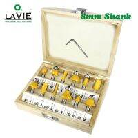 LAVIE 12pcs 8mm Router Bit Set Trimming Straight Milling Cutter ไม้บิตทังสเตนคาร์ไบด์ตัดงานไม้ Trimming MC02006