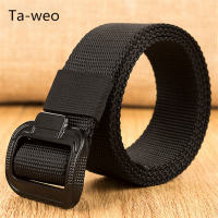 Ta-weo Men Casual Canvas Belts, Youth Outdoor Nylon Belt High Quality, 3.8 CM (1.5) Wide, Size 115 125 135 CM