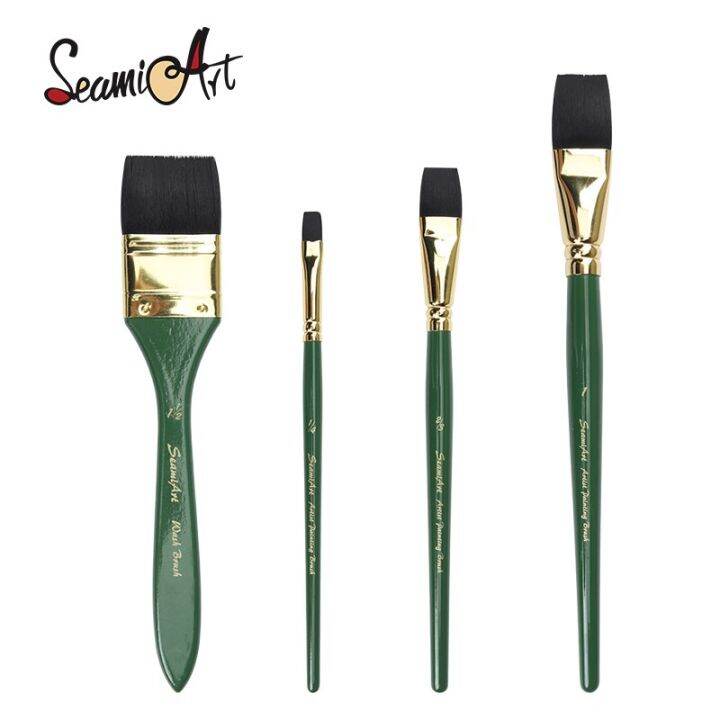 1pc-imitated-animal-nylon-hair-flat-artist-paint-brush-geen-short-holder-watercolor-acrylic-gouache-wash-brush-art-supplies-artificial-flowers-plants