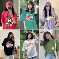 SFTB049⭐พร้อมส่ง⭐เสื้อยืดสกรีนลายการ์ตูนพิมพ์ลายตัวหนังสือผู้หญิงสุดน่ารักแฟชั่น เสื้อยืดผญสวยๆคอกลมแขนสั้น oversize