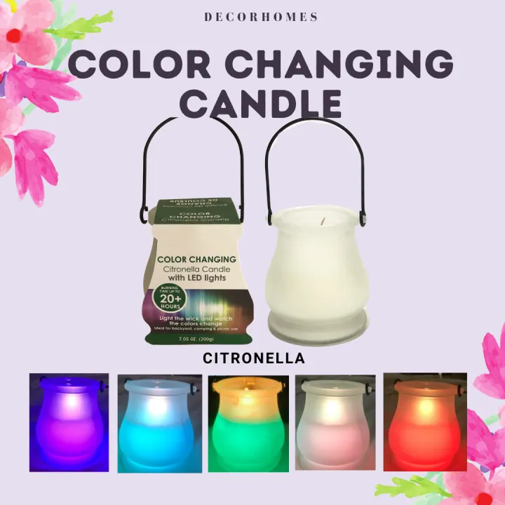 Citronella Candle Color Changing with LED Lights (in Glass candle