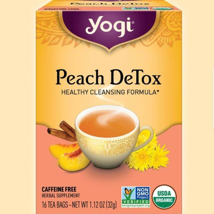 premium-for-u-ชา-yogi-tea-detox-tea-box-ชาสมุนไพรออแกนิค-ชาเพื่อสุขภาพ-จากอเมริกา-peach-detox