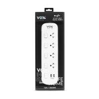 ปลั๊กไฟ VOX CITY LIFE 16A 3500W รุ่น CTA-452 DUAL PORT 5สวิตช์ / 4 ช่องเสียบ 2 Port USB (3.1A Max)