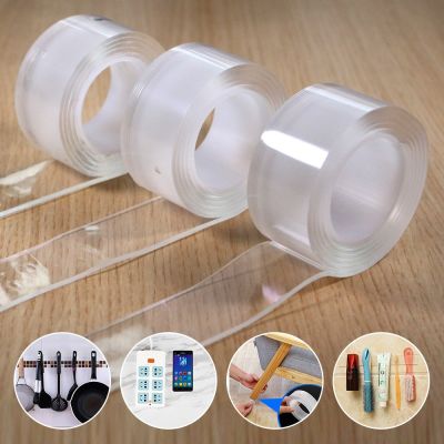 1/2/3/5 Meters Double Side Tape Feature Waterproof Reusable Adhesive Transparent Glue Stickers Suit for Home Bathroom Decoration Adhesives Tape