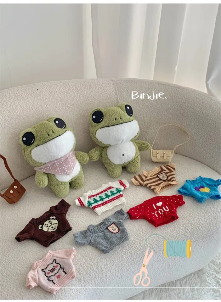28cm Cute Big Eyed Frog Doll Stuffed Animals Furry Lovely Clothed Frog  Plush Toy Kawaii Girly Plushies Birthday Gifts Child Girl