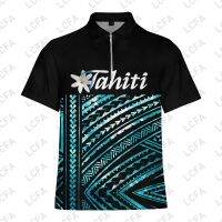 Polynesia Tahiti Tribal Culture Retro Tattoo Sea Custom Text 3D Print Men/Women Summer ZIP Polo Shirts Streetwear Short Sleeves