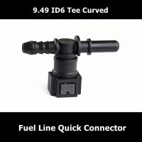 ◕✌ 9.49 ID6 Tee Curved Fuel Line Quick Connector Auto Parts Pipe Fittings Fuel Gasoline Filter Fitting Fuel Quick Connector