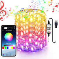 USB App Control LED String Fairy Light Copper Wire Colorful Christmas Garland Lamp for Wedding Party Bar Holiday Decor