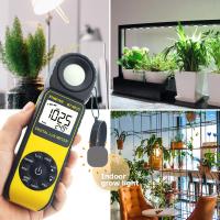 BTMETER Digital Lux Meter,Light Meter,Measure 0.01~400,000 Lux and Temperature with 270º Rotated Sensor for Plants