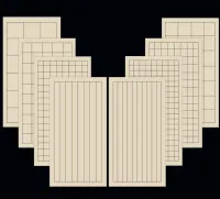 100แผ่นหมึกน้ำปกติขนาดเล็กการประดิษฐ์ตัวอักษรจีนญี่ปุ่นข้าว Xuan กระดาษ7-9 Fen สุกตารางตารางแนวตั้ง20x33cm