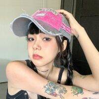 COD DSFDGESERRRRR Rock Hot Girl/Distressed American Vintage Cap Female Contrast Color Destruction Style Hat Male Embroidered Ripped BaseballZ Studio Topi 棒球帽 鸭舌帽