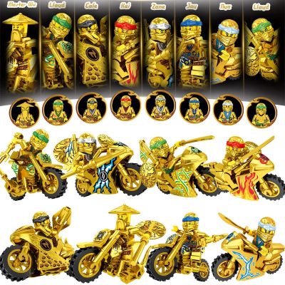 Over 2023 New Phantom Ninja Who Assembled Wood Blocks Gold Racing Motorcycle Boy Gifts For Children 【AUG】