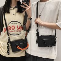 Ulzzang Korean Fashion Ins Japanese Pu Leather Men Box Bag Sling Bag Crossbody Bag Messenger Bag for Men 【JULE】