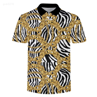 Zebra 2023 Polo Golden Fashion Streetwear Casual Hombres Harajuku Cool Short Sleeve 3d Printed Polo Shirt Men Ropa De Hombre Tops Unisex summer polo