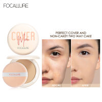 [ลดราคา] FOCALLURE แป้งติดทนนานขนาดกะทัดรัด Perfect Cover Oil Control Matte Dry Wet Dual-Use Face Makeup