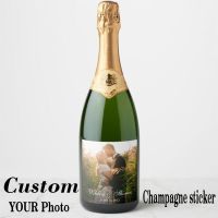 【LZ】♗✈  Personalize suas fotos etiqueta da garrafa de champanhe do logotipo etiqueta da garrafa de vinho nome personalizado batismo do aniversário animal floresta profunda