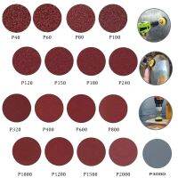 ㍿✆□ 5-25PCS 50-200mm Aluminum Oxide Dry Sandpaper Sanding Discs Hook Loop For Stone Round Red Disk Sand Sheets Disc