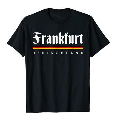 Frankfurt เสื้อเยอรมนี Lustiges Hemd ของที่ระลึกเสื้อยืดแขนลำลองขาสั้น O แฟชั่นพิมพ์ลาย100% ผ้าฝ้าย