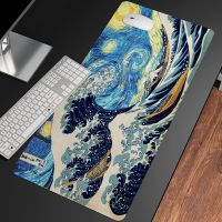 Japanese Great Wave Off Art Large Size Mouse Pad Natural Rubber PC Computer Gaming Mousepad Desk Mat Locking Edge for FPS Game