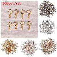 STYLISH HandA 100pcs/pack พวงกุญแจ แฮนด์เมด จี้ลูกปัด DIY เล็บแกะ ตะปูเกลียว หมุดเกลียว