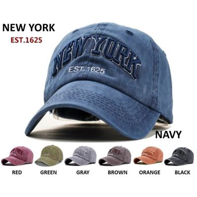 หมวกเบสบอล: NEW YORK-ปักหมวกฮิปฮอปสแนปแบคปรับ-เบสบอลTopi