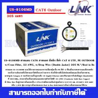 US-9106MD สายแลน CAT6 ภายนอก มีสลิง สีดำ CAT 6 UTP, PE OUTDOOR w/Cross Filler, 23 AWG, w/Drop Wire (Double Jacket) 305 M.*/Reel in Bx