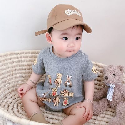 Summer Baby Clothing Bears Short Sleeve Cotton Rompert Baby Boys Jumpsuit Newborn Bodysuit