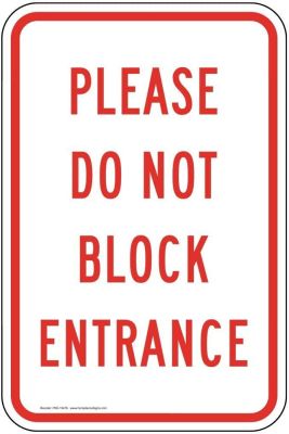 Please Do Not Block Entrance ป้ายเตือน X Funny Novelty Farmhouse ข้อควรระวังหมายเหตุป้องกันการจางหาย Alert เครื่องตกแต่งฝาผนังป้ายสำหรับความปลอดภัย