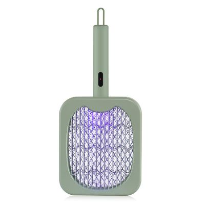 Electric Mosquito Swatter Green Mosquito Swatter Plastic Mosquito Swatter 2-In-1 Electric Bug Zapper Racket High Voltage Handheld Mosquito Swatter Portable Green