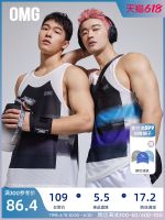 ✉◙☍ OMG popular logo colours running loose string vest men h sleeveless T-shirt breathable quick-drying exercise