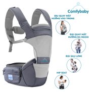 Địu ngồi trẻ em 4 tư thế cao cấp siêu mềm có Hipseat trợ lực và mũ đỡ đầu