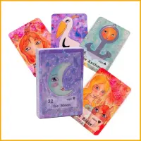 ชุดไพ่ทาโรต์: Whimsy Lenormand Oracle Card เวอร์ชั่นภาษาอังกฤษสำหรับเด็กชายหญิงเพื่อนปาร์ตี้การ์ดทำนาย - อุปกรณ์ปาร์ตี้ของขวัญโต๊ะบอร์ด