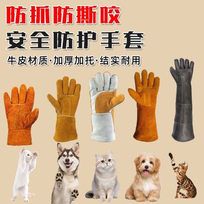 High-end Original Anti-cat and dog gloves anti-squirrel hamster cobra anti-animal bite training dog small pet leather gloves