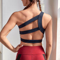 Beautiful Back Sports itness Yoga Shockproof Running Oblique Single Shoulder Strap Workout Gym Underwear