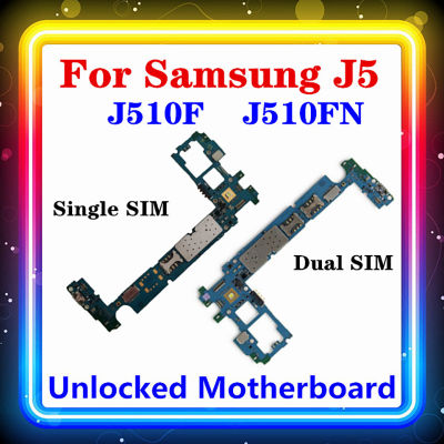 16GB For Samsung Galaxy J5 J510F J510FN Motherboard SingleDual SIM With Chips Original Replaced Clean Logic Board Android OS