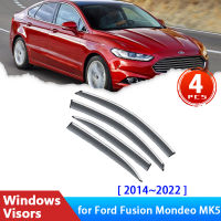 Deflectors สำหรับ Ford Fusion Mondeo MK5 MKV 2014 ~ 2022อุปกรณ์เสริมรถด้านข้าง Windows Visors Rain Eyebrow Guard Sun Visor กันสาด Trim