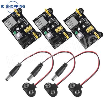 【YF】❀  3pcs MB102 Solderless Breadboard Supply Module with 9V Battery Clip Cable 2.1x 5.5mm Male Jack Plug for