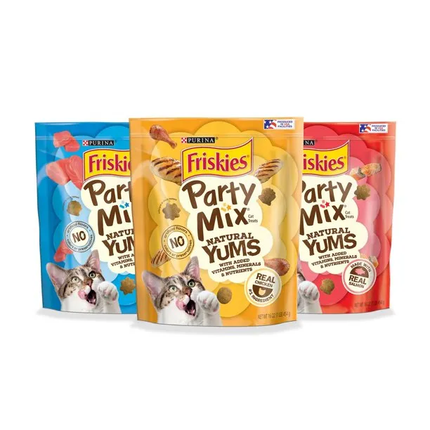 [1 BAG] Purina Friskies Party Mix Natural Yums Cat Treats with Real