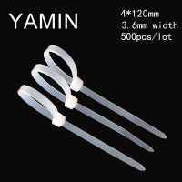 4x120mm 500pcs/lot 3.6mm Width 120mm Length Nylon Cable Tie White/Blakc Wire Zip Self-locking Latching Type