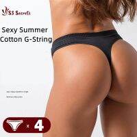 4PCS/Lot Sexy Women Underpants Cotton G-String Lingerie Panties Comfortable Thongs Low-Rise Underwear Female T-Back Intimates