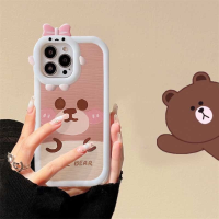 LAYOR เคส Hp C53 Realme C51 10 C30 C31 C33 C35 C21Y C25Y Realme C11 C25เคสครอบโทรศัพท์ C17 C12 C3 C2 7i 5 5i 6i OPPO A1K สีน้ำตาลหมีซิลิโคนนิ่ม