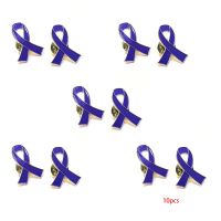 10ชิ้น/เซ็ตเครื่องประดับสตรีเคลือบแถบผ้าสีม่วงเข็มกลัดการ์ตูน Surviving มะเร็งเต้านมตระหนักในความหวัง Lapel ปุ่มป้าย