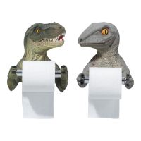 3D Dinosaur Roll Paper Holder Wall-mounted Toilet Paper Rack Tyrannosaurus Decorative Tissue Towels Holder for Bathroom Home